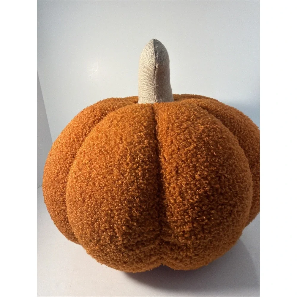 Brentwood Originals Halloween Faux Fur Orange Pumpkin Shaped 13x13